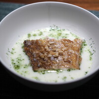 蒼 - 相模湾さかな人長谷川さんより神経じめの甘鯛とハマグリとジャージー牛スープで