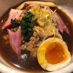 鴨出汁中華蕎麦 麺屋yoshiki - 特製鴨出汁醤油そば+鴨ひき肉丼