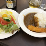 サロン蔦 - 甲子園カレーは辛口・海老フライカレーにしてみました