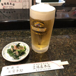 Toyobaya - 生ビール600円に菜の花の浸し！