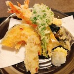 もりば - ガス海老の天ぷら定食
