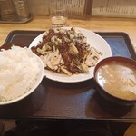 中華処タカノ - 肉みそ定食大盛り650円