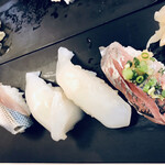 すしざんまい - コハダにイカ2貫にアジ