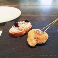 エチョラ - タラの白子のフリット　レモン風味 　　タラとポテトのアリオリソース