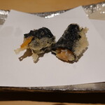 にい留 - 小柱の海苔巻は本日のおまけの品だとか