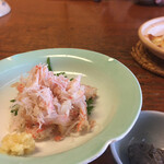 hokkairyouritoshunnoajinomura - 茹で蟹です。