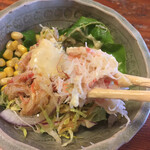 hokkairyouritoshunnoajinomura - ドレッシングとマヨネーズが旨い！これも元祖甲羅の味かなぁ⁇ 自家製だけどね。