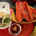 Oyado Ikegami - 夕食の蟹と天ぷら