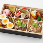 Special French cuisine full course Bento (boxed lunch) with seasonal soup