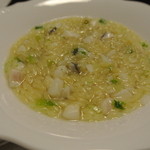 じん市 - 平目のリゾーニ　うるい、ふきのとう