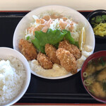 やはた亭 - 広島産カキフライ定食 ¥950- (2020/01/29)