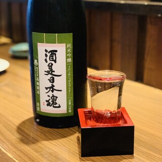 We prepare local sake ordered from all over Kyushu.