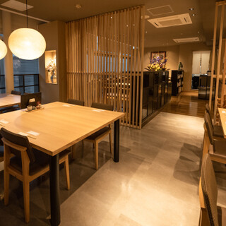 讓人感受到四季的清新日式空間。可以平靜地吃飯。