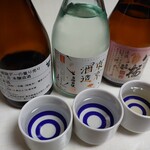 酒世羅 - 　購入した2種類＋渋谷のイベントで購入した1種類(東京物語)を、家で開栓。
