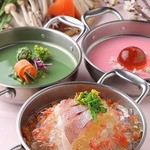 Nabe sennin - ★2012年夏 新登場★夏を彩る限定鍋！オススメは『天然鯛＆海老の七色ジュレの白だし鍋』