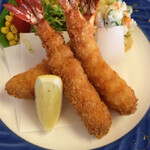hokkairyouritoshunnoajinomura - 過去に食べた海老フライ。綺麗でしょ！メチャ美味しかった。ポテトも絶品、、(T-T)
