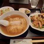 Ajino Chuuka Hagoromo - Cセット（炸鶏麺）ごはん抜き