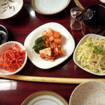 やなちゃん - からしするめ＆キムチの盛り合わせ＆もやしナムル