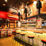 大衆切り落とし焼肉酒場 ハネモン屋 - 店内 カウンター席①
