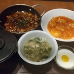 yaesufu-ron - Cセット 福龍麻婆豆腐、主菜A（海老とイカのチリソース）1,000円 ♪