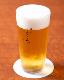 Koube Gyuuyakiniku Motoushi - 薄はりのもと牛オリジナルグラスで生ビールを美味しく。
