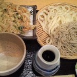 手打蕎麦うどん隆 - 二色盛り＆かきあげ1100円