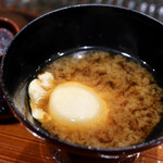 鮨旬美西川 - 伊勢海老とたまごの赤だし