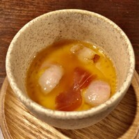 セルサルサーレ - 地鶏のコンソメと卵のロワイヤル　銀杏の生ハムの茶碗蒸し