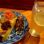 栄夏 - ちょい飲みセット(1000円) ドリンクは、レモンサワーをチョイス