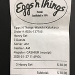 Eggs 'n Things - レシート