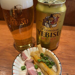 麺処ほん田 - おつまみのメンマにかかってる辣油が美味い