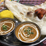 インド・ネパール料理 キルパ - ランチD（カレー2種、サラダ、ドリンク、ライス、ナン、チキンティッカ）‥980円