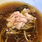 飯田商店 - 最後は昆布水をまとった麺、しゃぶ肉を一緒に