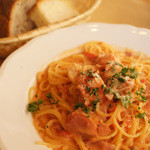 ラ・ポルタ・フェリーチェ - ランチタイムのパスタ。アツアツで美味しい！