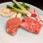 鉄板焼グリル - コースのお肉とお野菜