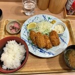 築地食堂 源ちゃん - カキフライ定食（1073円）