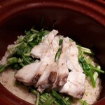 炭火割烹 白坂 - 尾長鯛　芹炊き込み御飯　