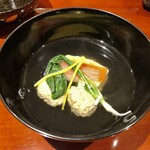 銀座 しのはら - うずらと粟麩のお椀