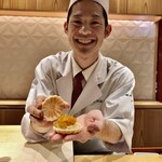 銀座 しのはら - フォアグラとあんぽ柿の最中