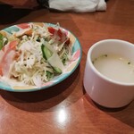 インドカレー ツルシ - スープ、サラダ