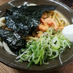 牧のうどん  - 花巻野菜うどん、ネギ投入後