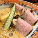 麺創 なな家 - ・猪とエビらー油のお正月坦々麺 980円
      ・肉増し 350円