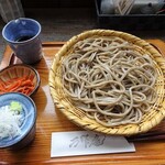 自然房 万作庵 - せいろ750円＋大盛200円＋田舎蕎麦に変更＋100円