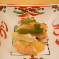 割烹 とよだ - お通し：魚介のあえもの