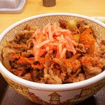 すき家 - 牛丼並カレーとん汁お新香セット590円