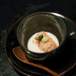 かわ村 - 2020年1月再訪：ズワイガニ焼きリゾット風 蟹出汁のスープ☆