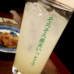 Nikuwashokutosobahonegishi - 柚酒ソーダ割り