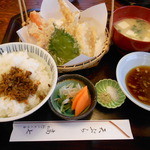 てんぷら 高七 - ある日の天ぷら定食