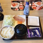 Deni zu - ベーコンエッグ朝食納豆ドリンクバー711円