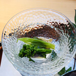 天風楽・ブランド松葉蟹 松屋町 青天 - 九十九里の蛤と山菜の木の芽味噌